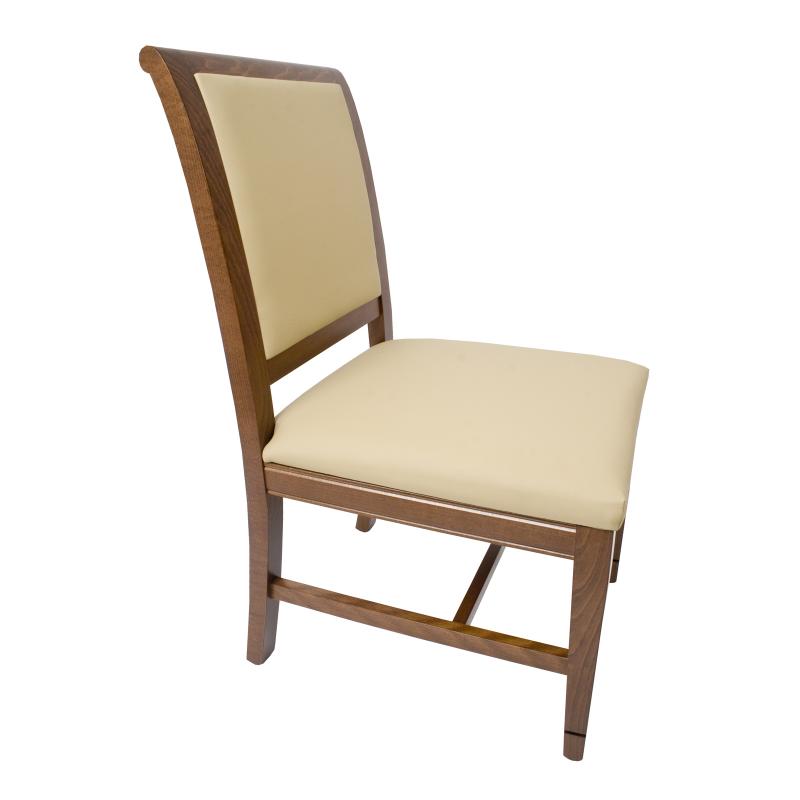 contemporary wood frame side chair with window pane back and casters