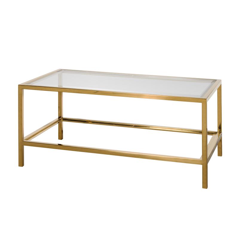 Brass and glass coffee table restaurant furniture