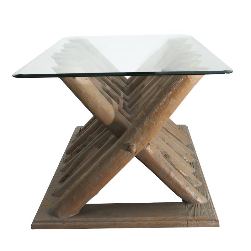 resin base cocktail table with glass top hotel restaurant furniture side view