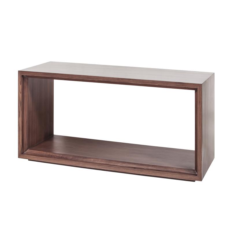 Walnut wood coffee table 3/4 angle hotel furniture
