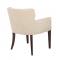 fully upholstered tub dining chair with exposed wood legs back