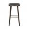 dark mahogany backless bar stool with scooped seat