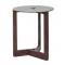 Walnut wood end table with powder coated steel top hotel furniture